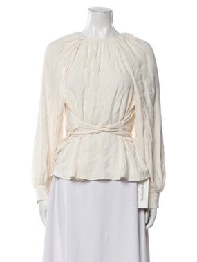 Ulla Johnson Women's Cream Wrap Blouse in Medium